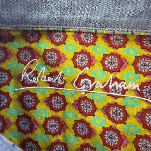 Robert Graham Men's Geometric Button Down Shirt Blue Size‎ 2XL - Picture 6 of 9